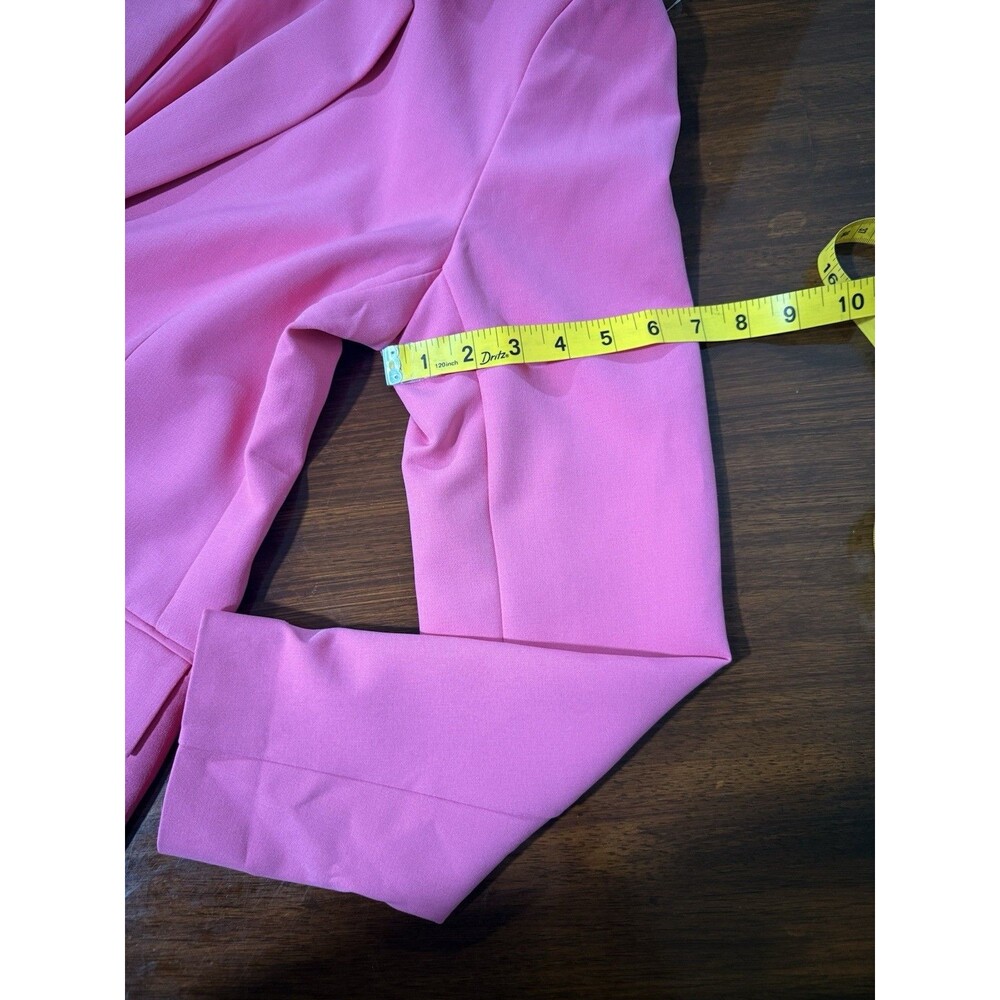 The Drop Women's Pink Lined Long Blazer M Button Closure Pockets Long Sleeve - Picture 12 of 12